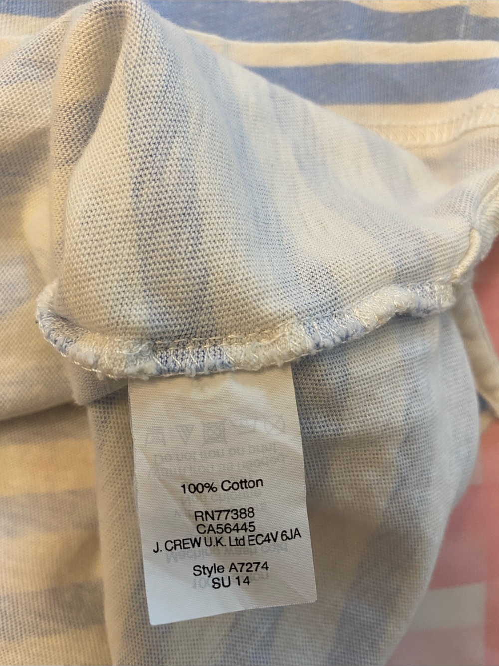 J. Crew Women's Light Blue and White Striped Boatneck Long Sleeve Top - Picture 5 of 6